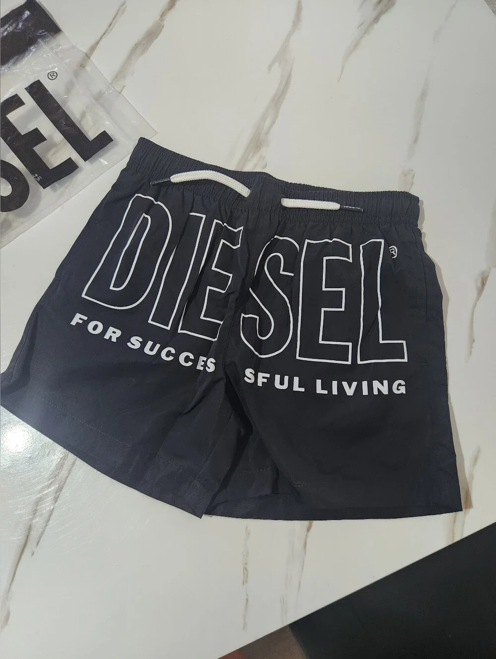 Diesel Black Logo Swim Shorts